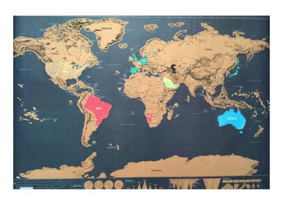 Allerlei soorten duurzame grondstof logboek Wereldkaart kraskaart Wereld kaart 82,5 x 59,5 cm | Dealdonkey