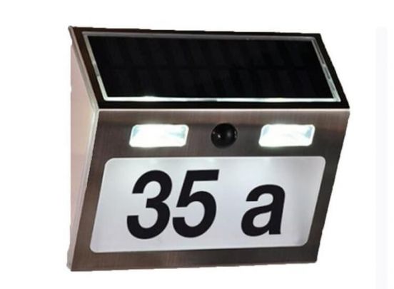 Solar huisnummer als lamp - Met bewegingsmelder