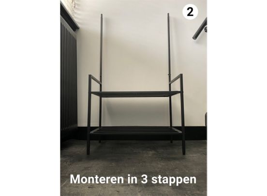Kapstok Met Schoenrek - Garderoberek - Schoenrek - Metalen frame - Industrieel - Hout - Metaal