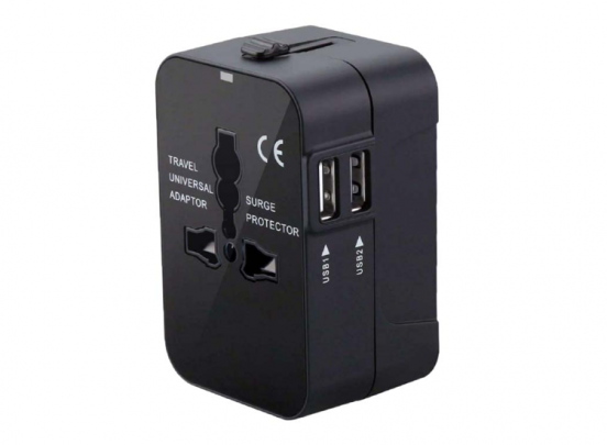 Benson Universele Reisstekker - 2 USB Poorten - Geschikt voor meer dan 150 landen