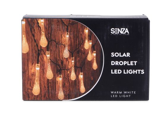 SENZA Solar LED slinger - Regendruppels - Werkt op zonne-energie - 20 Lampjes