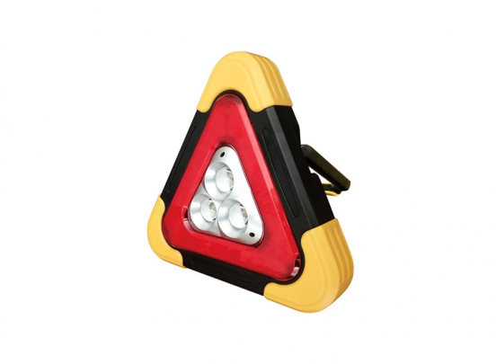 Oplaadbare LED Gevarendriehoek - Met Rood Waarschuwingslicht 1+1 Gratis