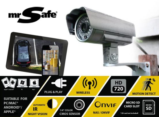 Mr. Safe Wireless HD Outdoor IP Camera - Pro - IP65