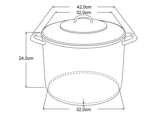 Michelino RVS soeppan – 17 liter