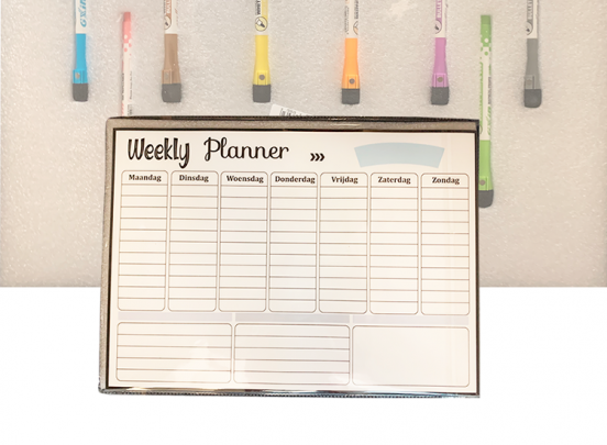 FEDEC Magnetische Whiteboard Weekplanner - Met Accessoires
