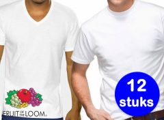 12 Witte Fruit of the Loom T-shirts