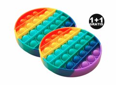 Pop It Fidget Regenboog - Ronde vorm - Multi color - Pop it fidget toy 1+1 Gratis
