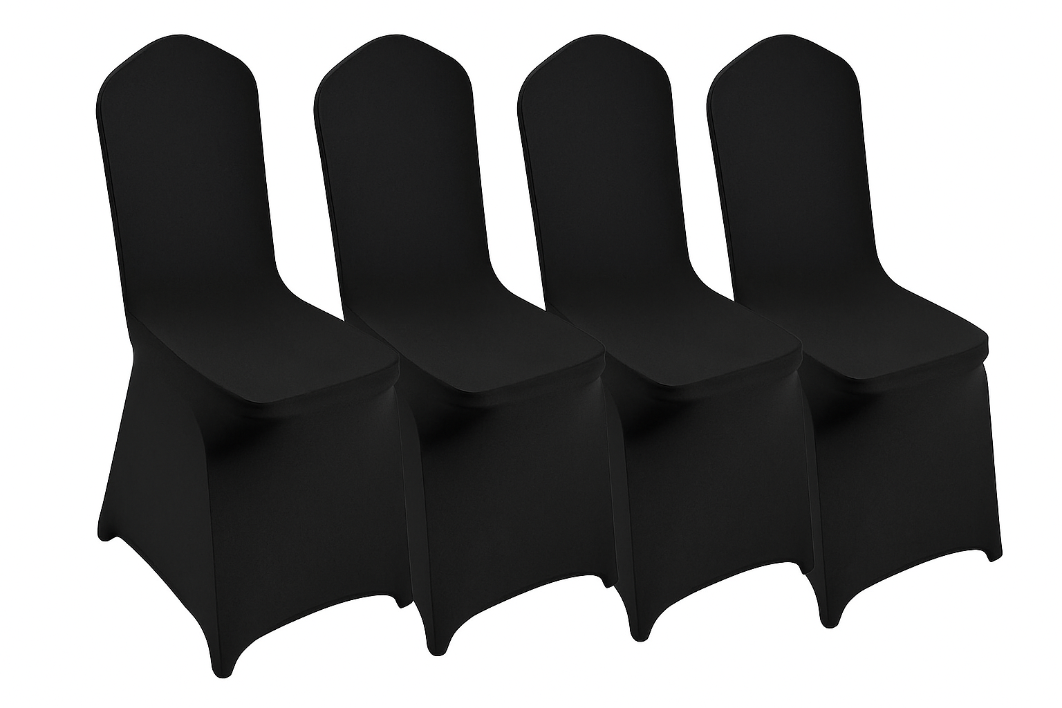 4 Spandex stoelhoezen - zwart