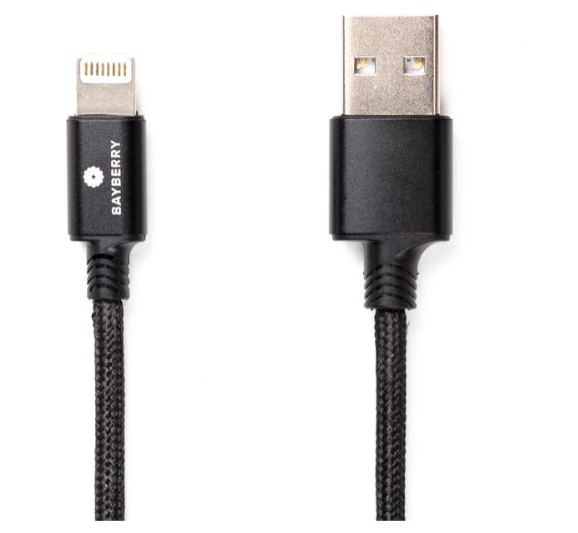 Bayberry Lightning connector Snellader kabel CA-ULN-2000 - 2 Meter - 12W - Zwart