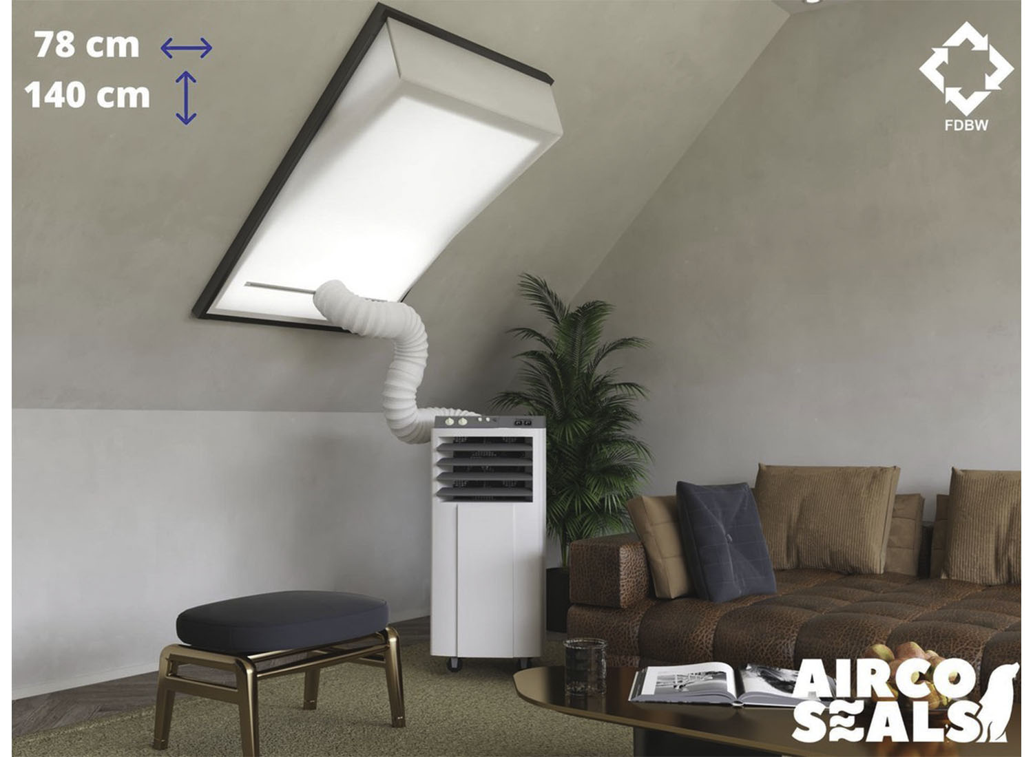 Raamafdichtingskit Mobiele Airco - Met Hor - 78 x 140 cm - Velux MK08 | Fakro/Optilight 07