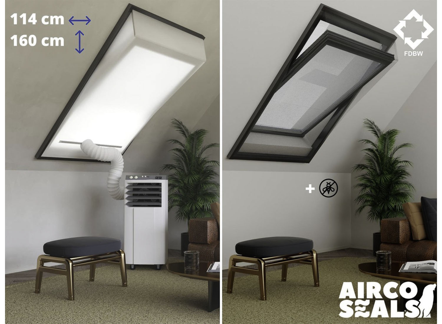 Raamafdichtingskit Mobiele Airco - Met Hor - 114 x 160 cm Velux SK10