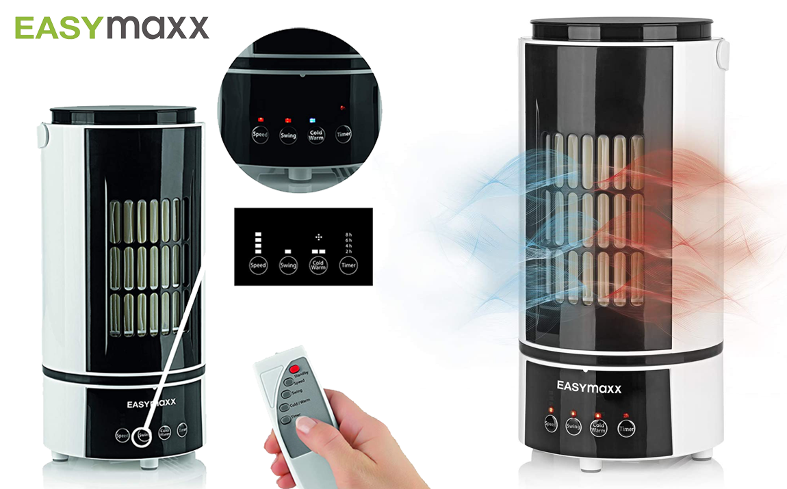 Easymaxx Compacte 2-in-1 ventilator voor verkoeling en verwarming