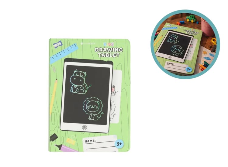 Silvergear Kids LCD Tekentablet Leerboek - 8,5 Inch - Met Pen & 10 Insteekkaarten - Educatief Schrijfbord