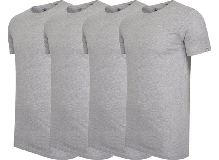 Afbeelding van 4-pack Cappuccino Grijze T-Shirt ronde hals - Extra Lange T-shirts