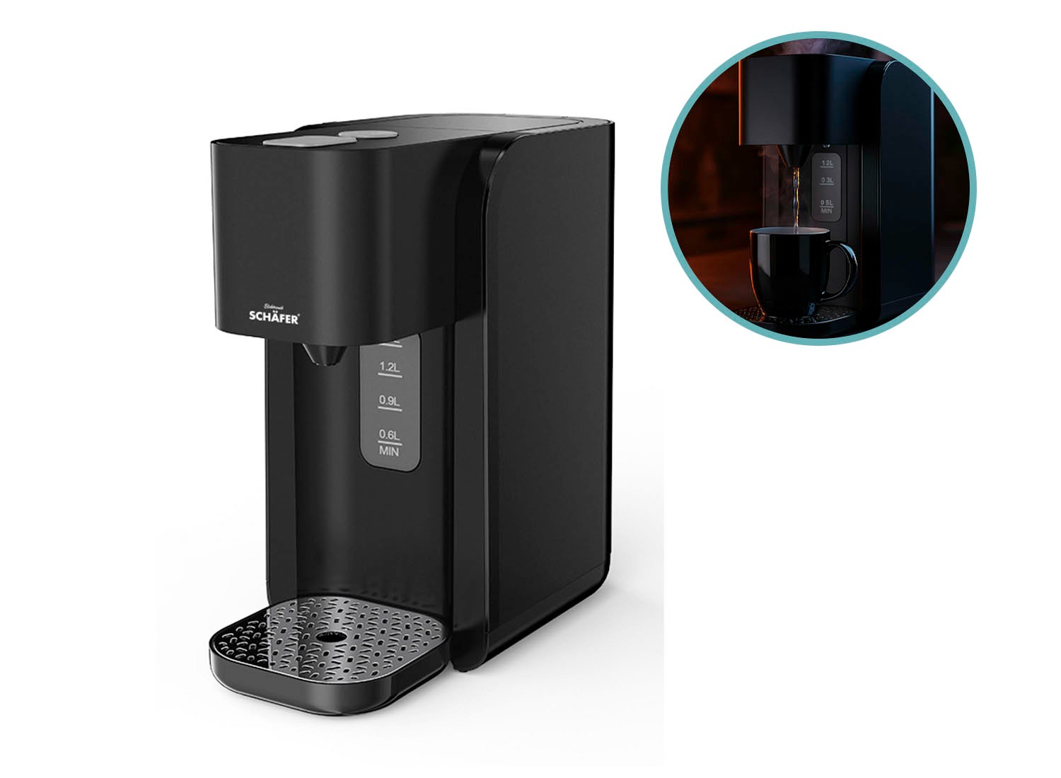Deal Donkey - Schã¤Fer Heetwaterdispenser - 1,5L - 1850-2200W - Zwart Deal Donkey - Schã¤Fer Heetwaterdispenser - 1,5L - 1850-2200W - Zwart