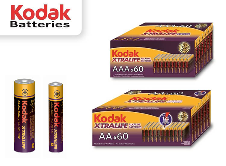 Kodak Alkaline Xtralife batterijen - 60 stuks