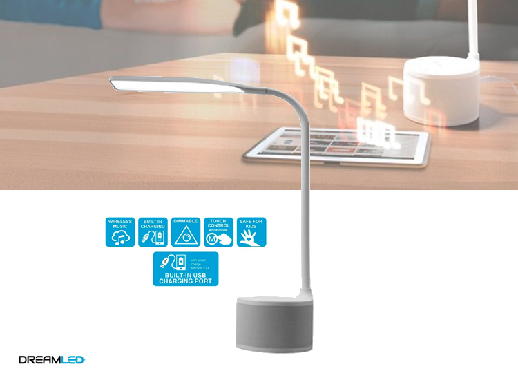 DealDonkey Dreamled Bureaulamp met ingebouwde speaker - Wit aanbieding DealDonkey Dreamled Bureaulamp met ingebouwde speaker - Wit aanbieding