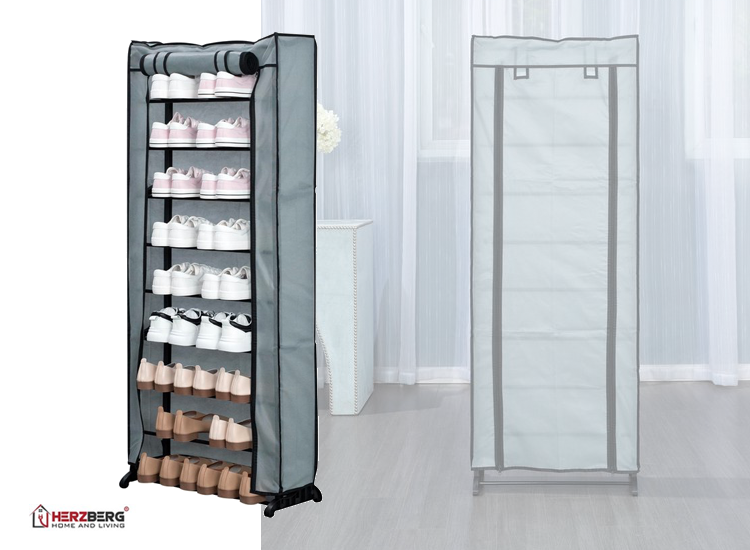 DealDonkey Herzberg HG-8076 9-laags schoenenorganiser - 24 paar - Grijs of Zwart aanbieding DealDonkey Herzberg HG-8076 9-laags schoenenorganiser - 24 paar - Grijs of Zwart aanbieding