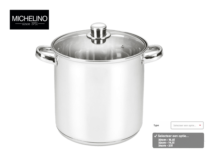 Michelino RVS soeppan - 14 Liter (2e Kans Product)