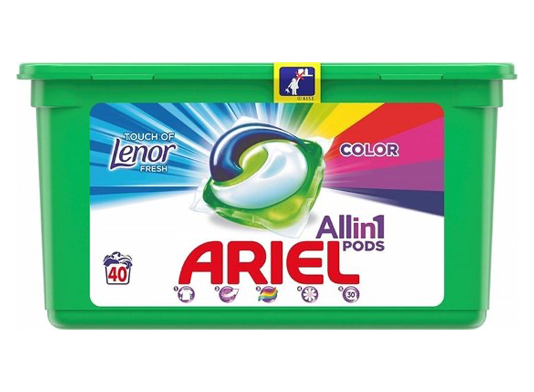 Ariel wasmiddel pods 40 pods Touch van Lenor kleur