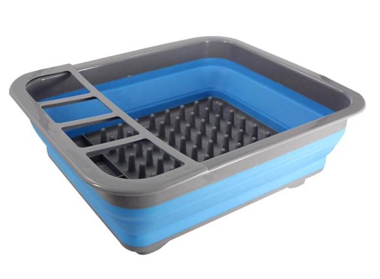 HIT Afdruiprek Opvouwbaar - 36 x 31 x 13 cm - Blauw/Grijs