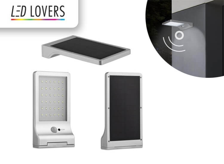 Deal Donkey - Led Lovers Kansas Solar Flat Light - Met Bewegingssensor - Ip44 - Zilver Deal Donkey - Led Lovers Kansas Solar Flat Light - Met Bewegingssensor - Ip44 - Zilver