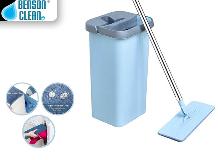 Benson Clean Flat Mop Met Zelfreinigend Mechanisme