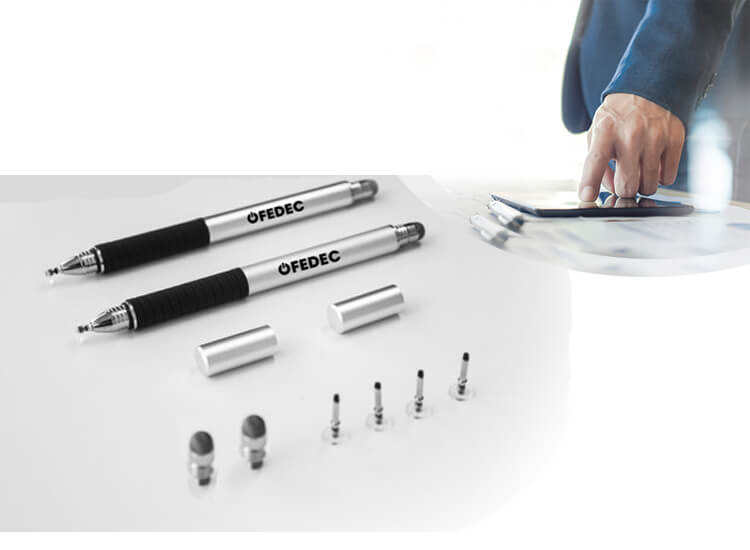 Fedec Precisiepen voor je tablet, mobiel, Ipad en e-reader - Extreem nauwkeurige stylus - Zilver - S