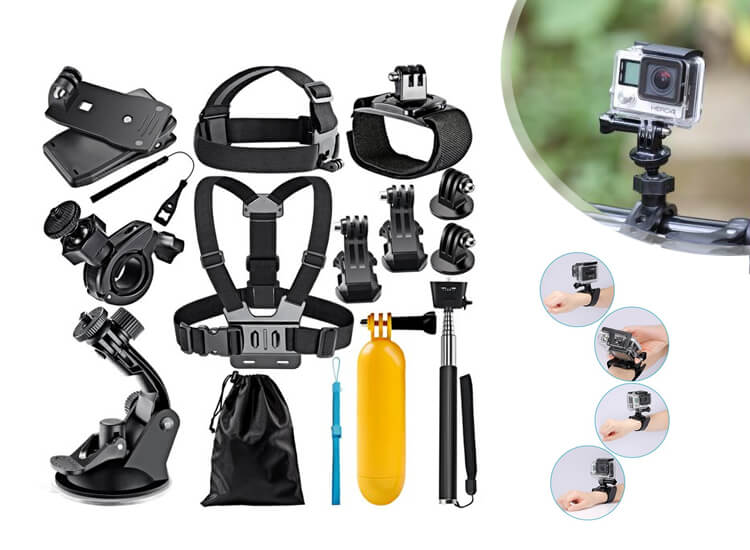 Action Camera Accessoireset 12 in 1 Geschikt voor alle Go Pro Camera's
