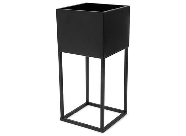 SENZA Plantenbak Vierkant - Bloemenbak ijzer - 15 x 15 x 32 cm - Zwart