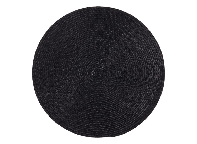 SENZA Ronde placemats - Polypropeen - Zwart - Set van 2