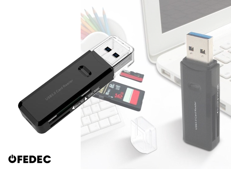 DealDonkey Fedec USB 3.0 Multi Card Reader - Plug & Play - Voor Micro SD / SD / MMC / TF Kaart Lezer - Zwart aanbieding DealDonkey Fedec USB 3.0 Multi Card Reader - Plug & Play - Voor Micro SD / SD / MMC / TF Kaart Lezer - Zwart aanbieding