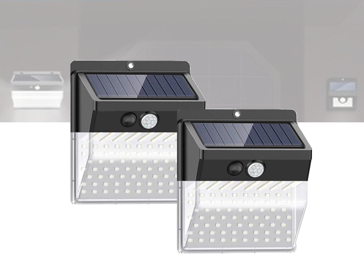 Fedec Solar Buitenlamp met bewegingssensor 2 stuks Zwart