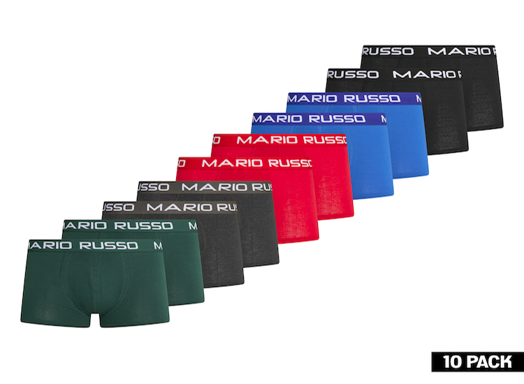 Mario Russo 10-pack Boxers 5 kleuren in één set