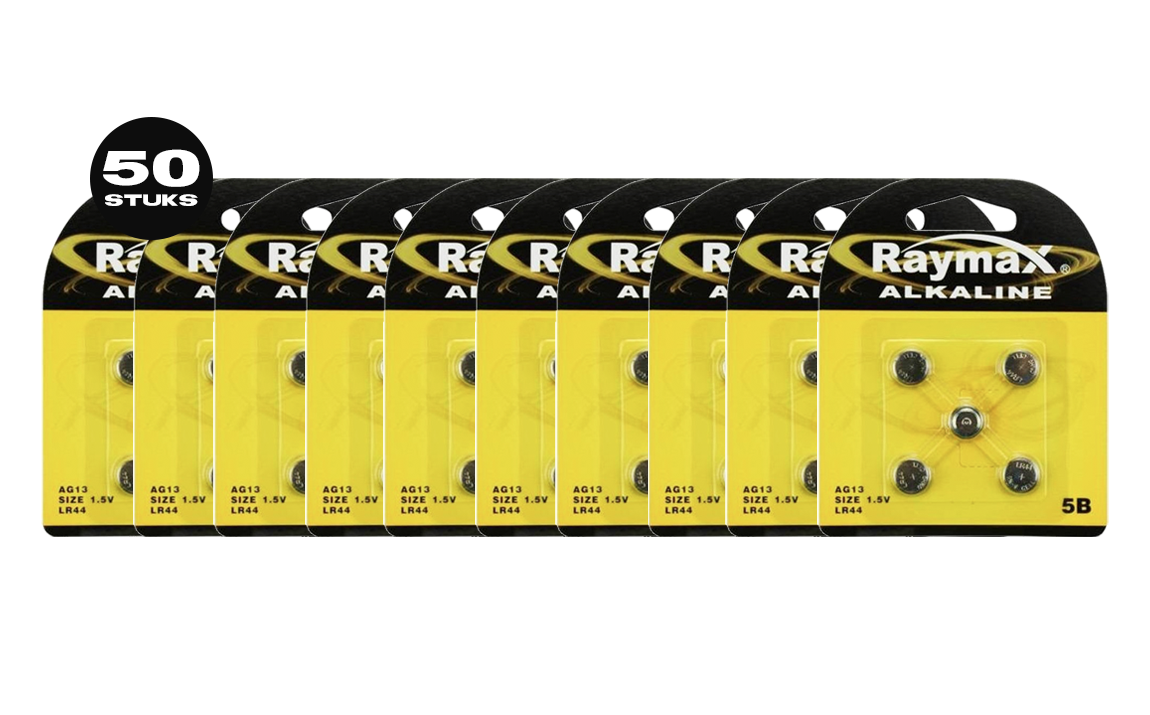 Raymax Lithium 1,5V knoopcel AG13 - 50 Stuks
