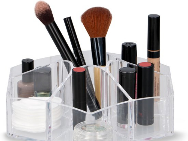 Transparante organizer voor je make-up - Mooi en compacte vorm met 8 vakken