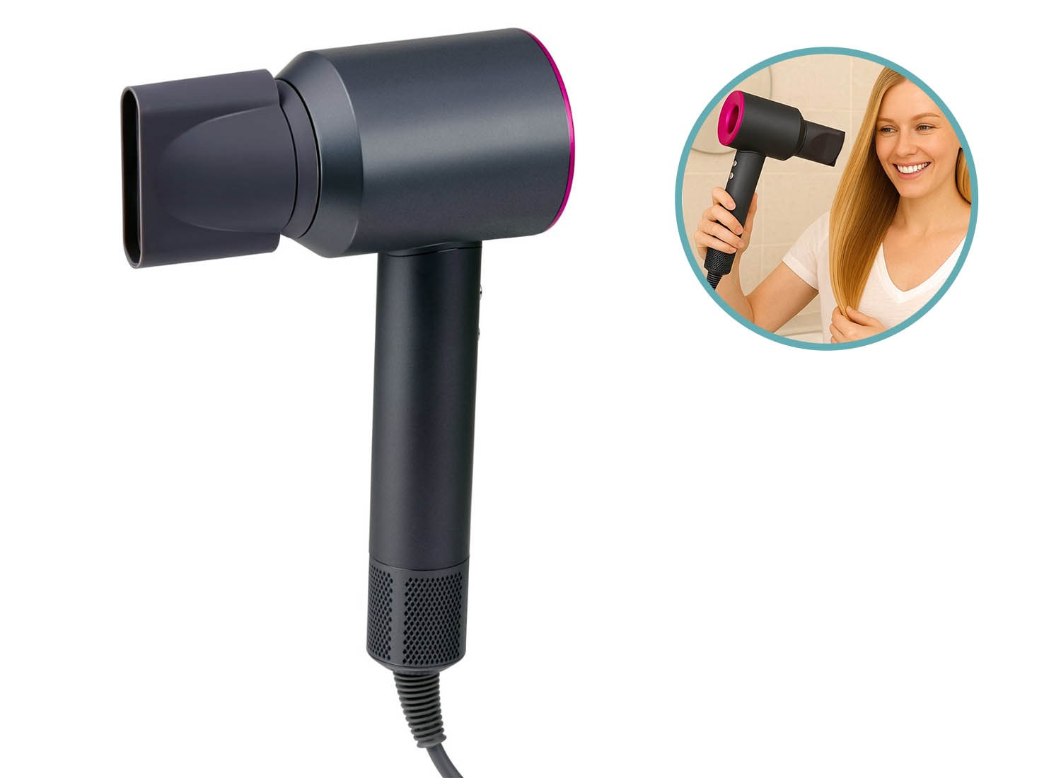 Alpina Ionische Haardroger met 3 Warmte Standen - Grijs