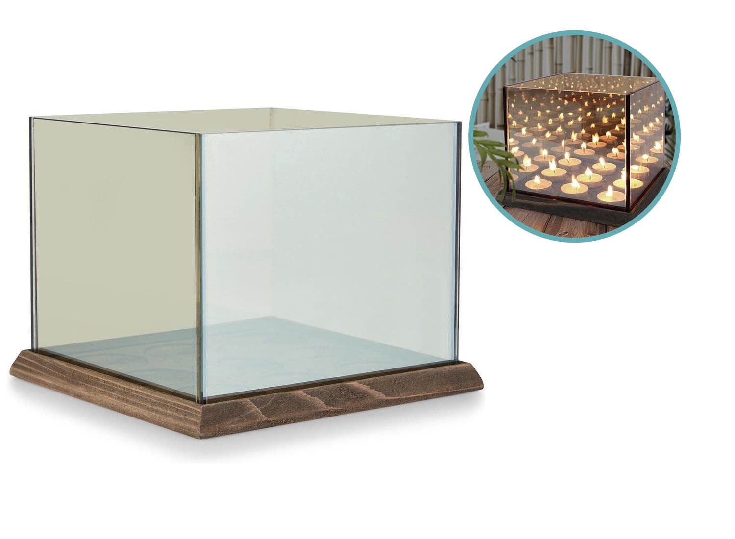 Fedec Waxinelichthouder met Spiegeleffect - Inclusief 120 Waxinelichtjes - Voor 9 Theelichtjes