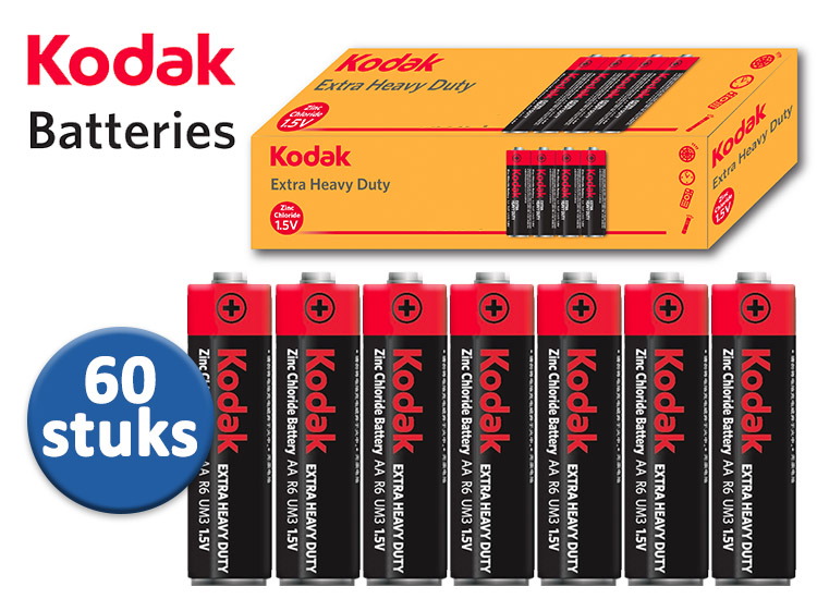Kodak Extra Heavy Duty Batterijen - 60 stuks