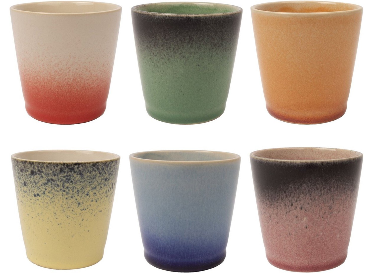 Studio Tavola Koffiekopjes- Fire - 200 ml - Set van 6 - Aardewerk