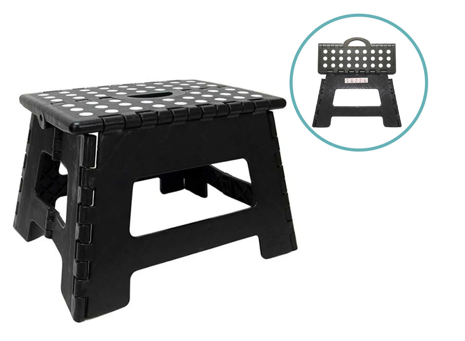 Gardalux Opstapkrukje - Opvouwbaar - 29 x 22 x 22 cm - Zwart