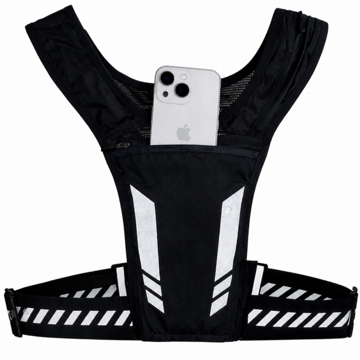 Jonska Hardloopvest Reflecterend met Houders - Zwart