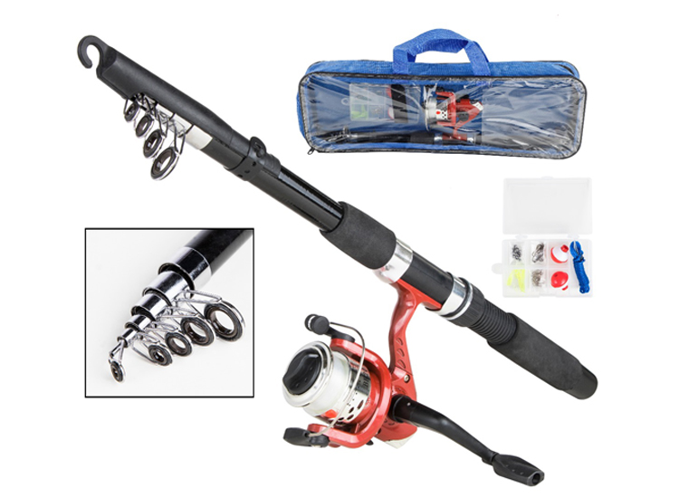 Telescopische vishengel - Met draad, accessoires en opslaghoes