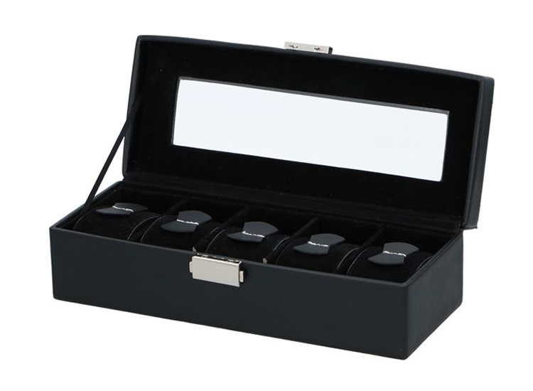FEDEC Luxe Horlogebox - Horlogedoos - Voor 5 Horloges - Zwart