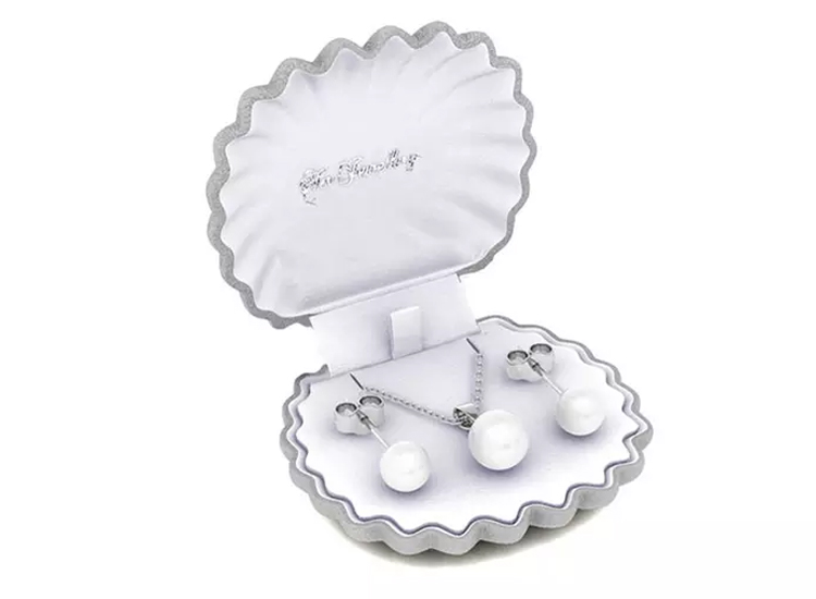 Mother of Pearl set in schelpdoosje