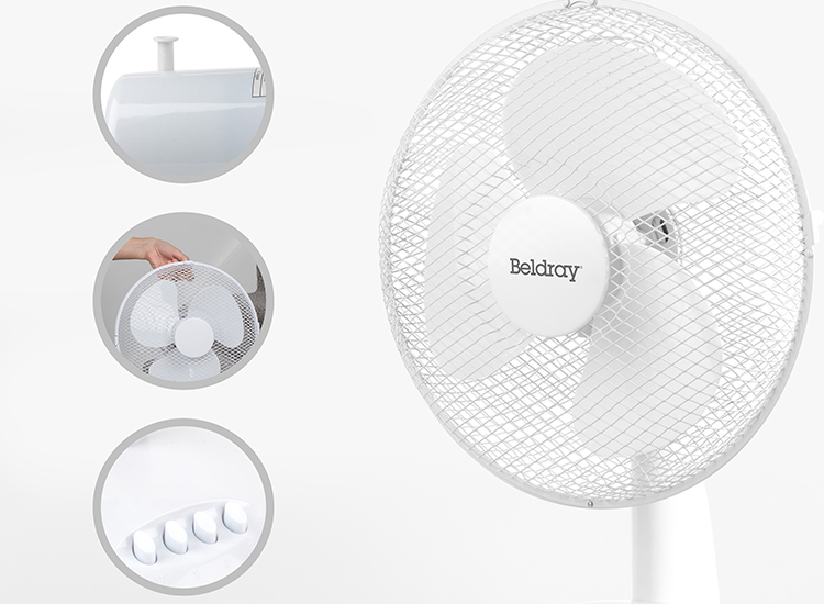 Beldray ventilator - wit - 16 inch