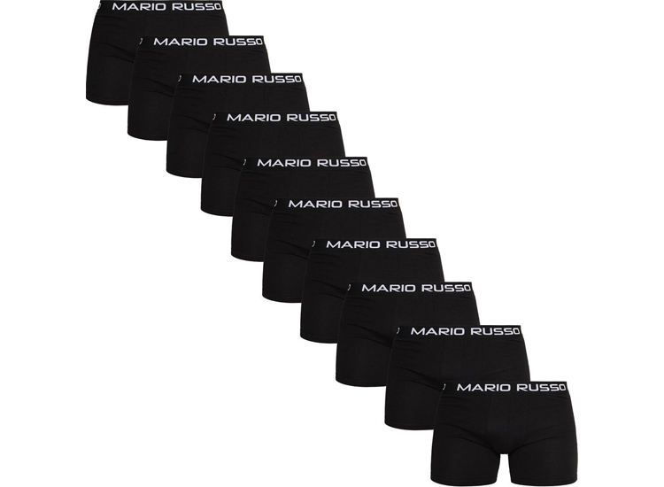 Afbeelding van Mario Russo Herenboxers - Zwart - Katoen - 10 pack