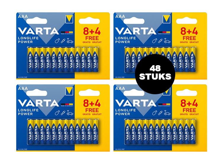 Afbeelding van 48 Varta batterij Longlife Power AAA