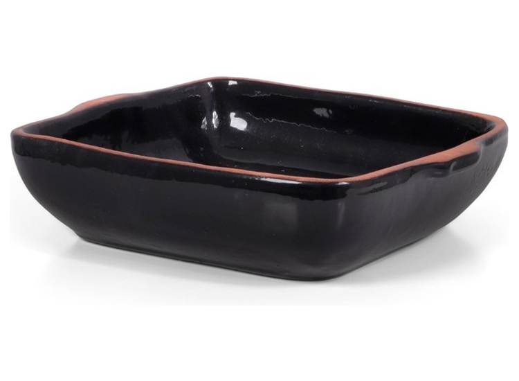 SENZA Terracotta Ovenschaal - 23 x 23 x 6.5 CM - Zwart