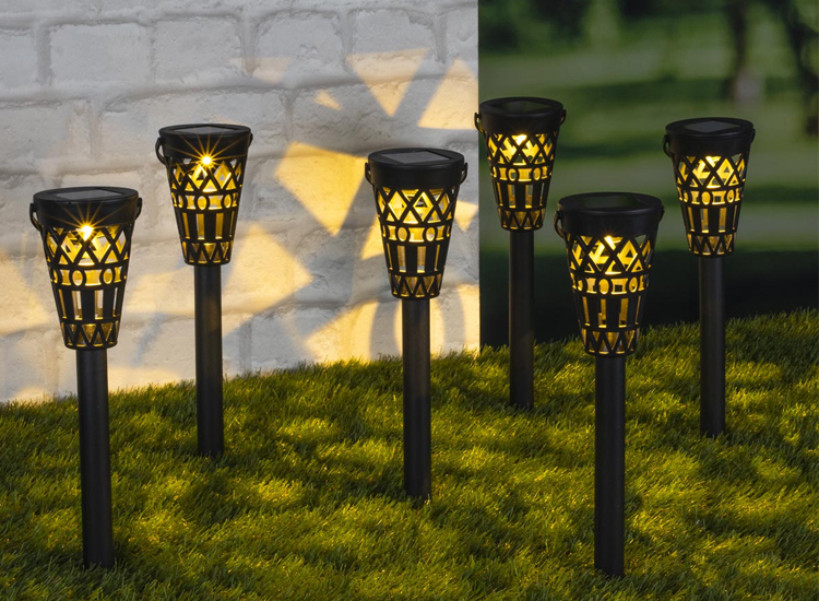 HI Solar Led Tuinlampen - Set van 6 - Zwart